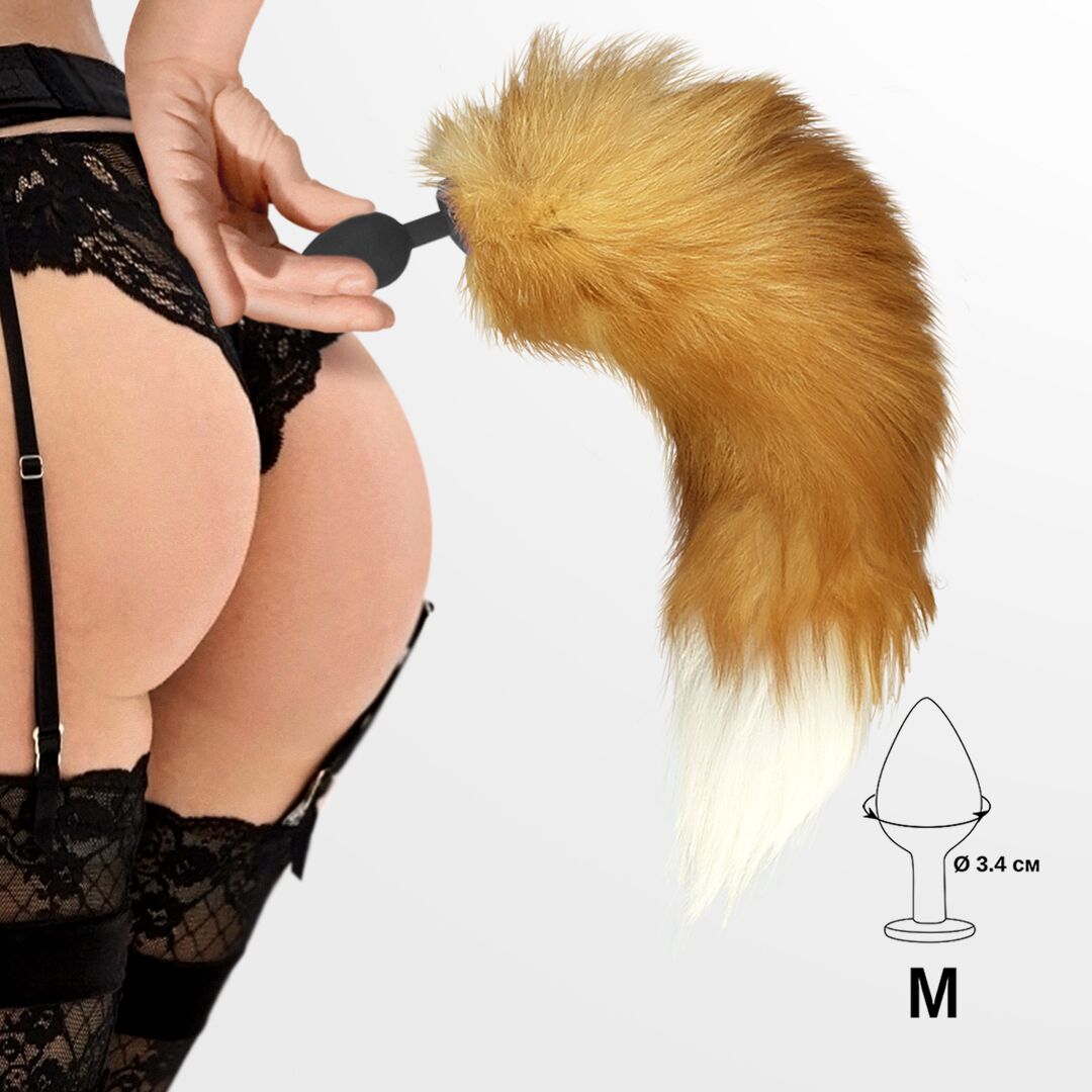 Thumb image for product index 10: Силіконова анальна пробка Art of Sex Fox з хвостом із натурального хутра