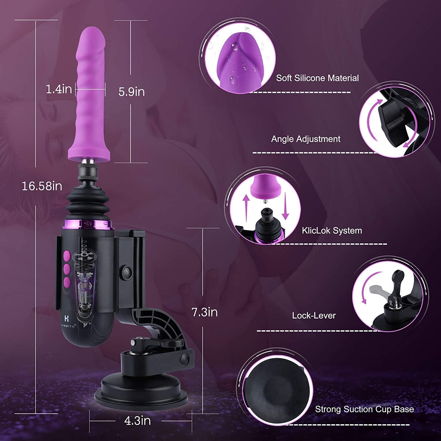 Thumb image for product index 5: Міні секс-машина Hismith Mini Capsule Sex-Machine with Strong Suction Cup