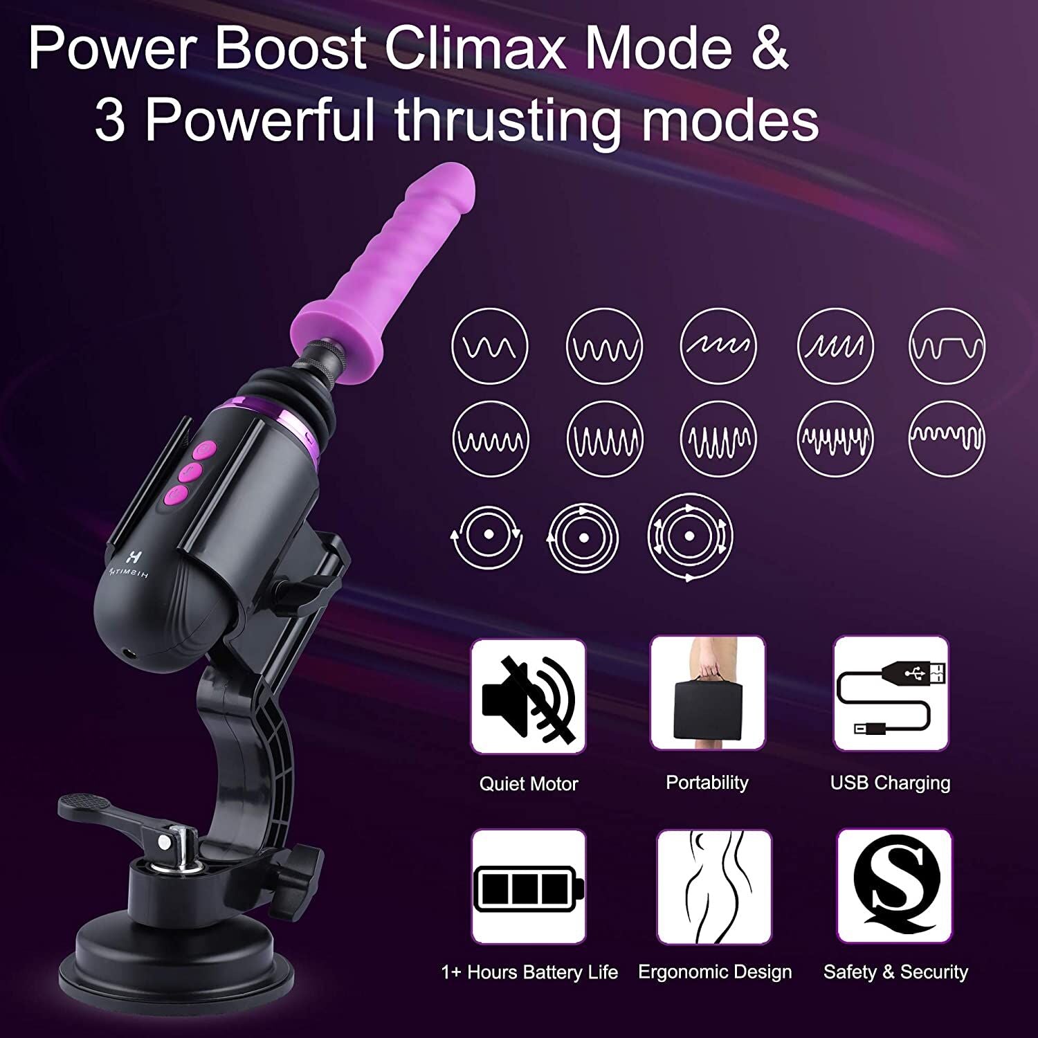 Thumb image for product index 3: Міні секс-машина Hismith Mini Capsule Sex-Machine with Strong Suction Cup