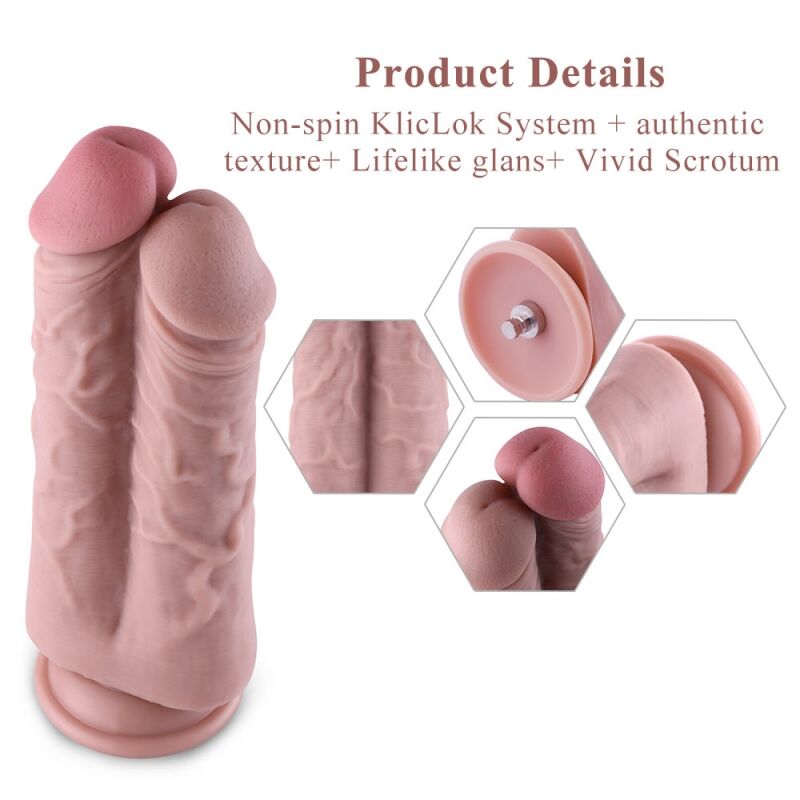 Thumb image for product index 2: Двойной дилдо для секс-машин Hismith Two Cocks One Hole Silicone Dildo