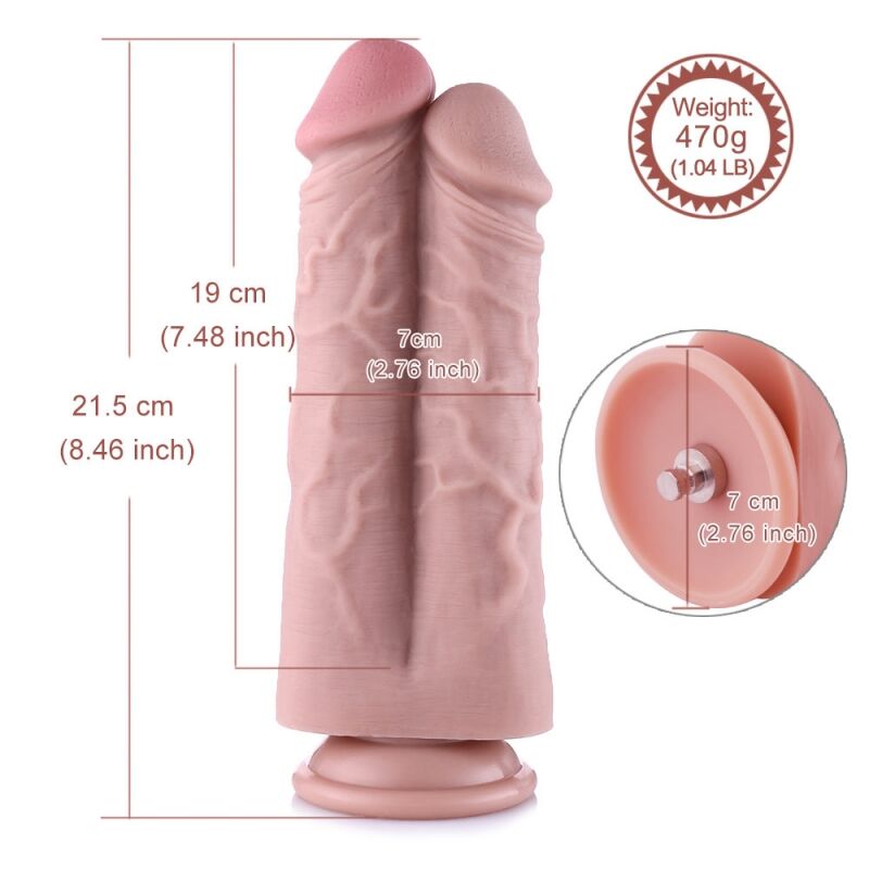 Thumb image for product index 7: Двойной дилдо для секс-машин Hismith Two Cocks One Hole Silicone Dildo