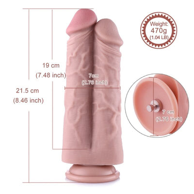 Main image for product index 7: Двойной дилдо для секс-машин Hismith Two Cocks One Hole Silicone Dildo