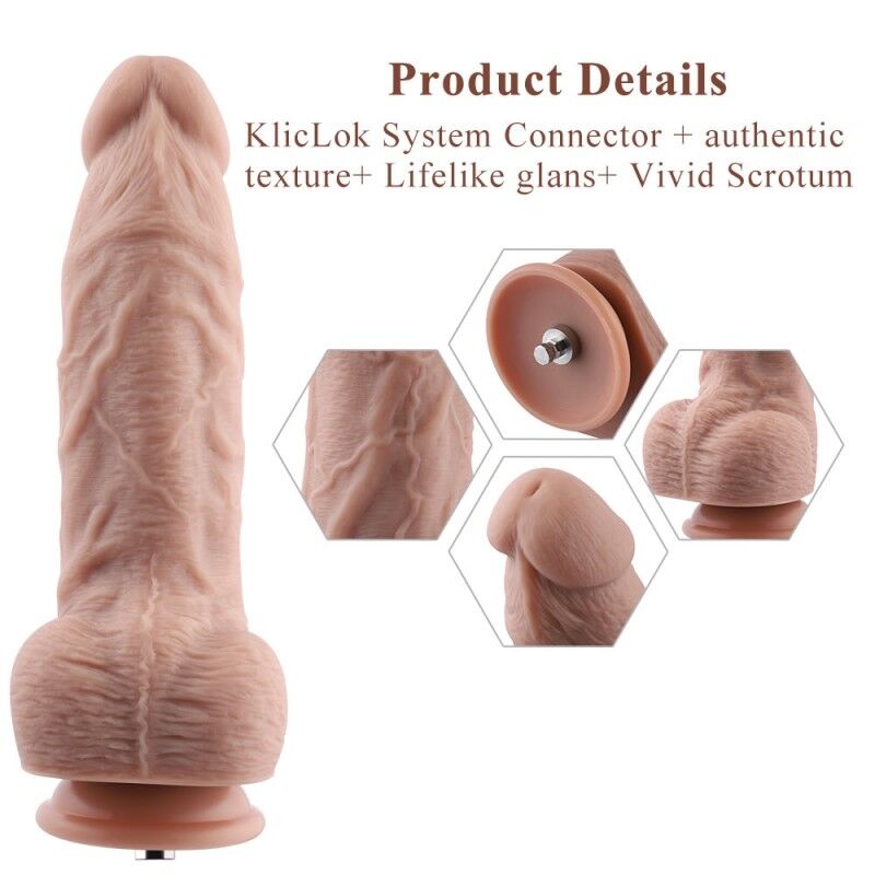 Thumb image for product index 2: Гибкий фаллоимитатор для секс-машин Hismith Silicone Dildo, система KlicLok