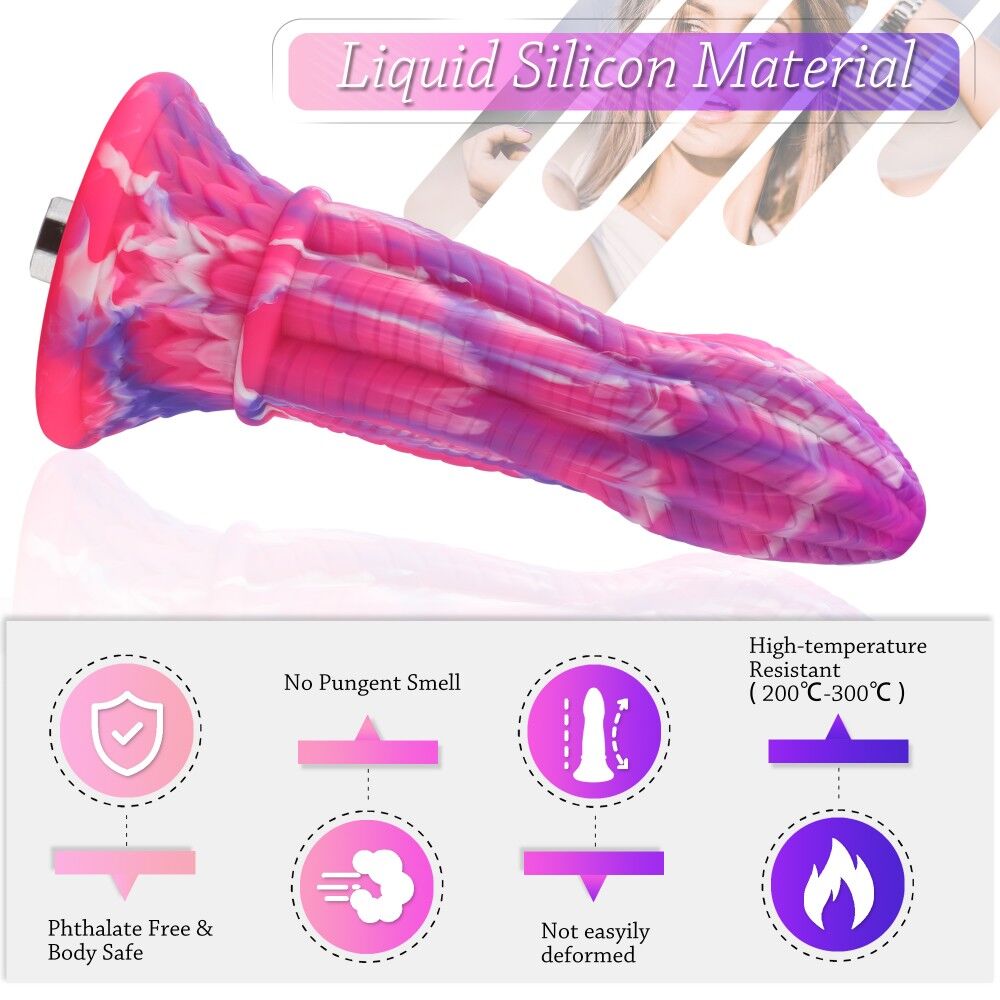 Thumb image for product index 4: Фалоімітатор для секс-машин Hismith Silicone Monster Dildo Series, KlicLok та присоска