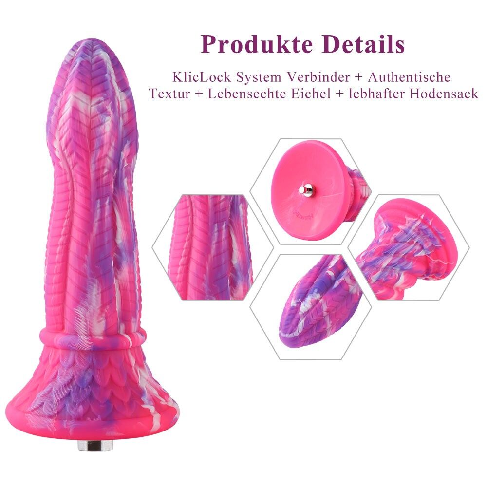 Thumb image for product index 2: Фалоімітатор для секс-машин Hismith Silicone Monster Dildo Series, KlicLok та присоска