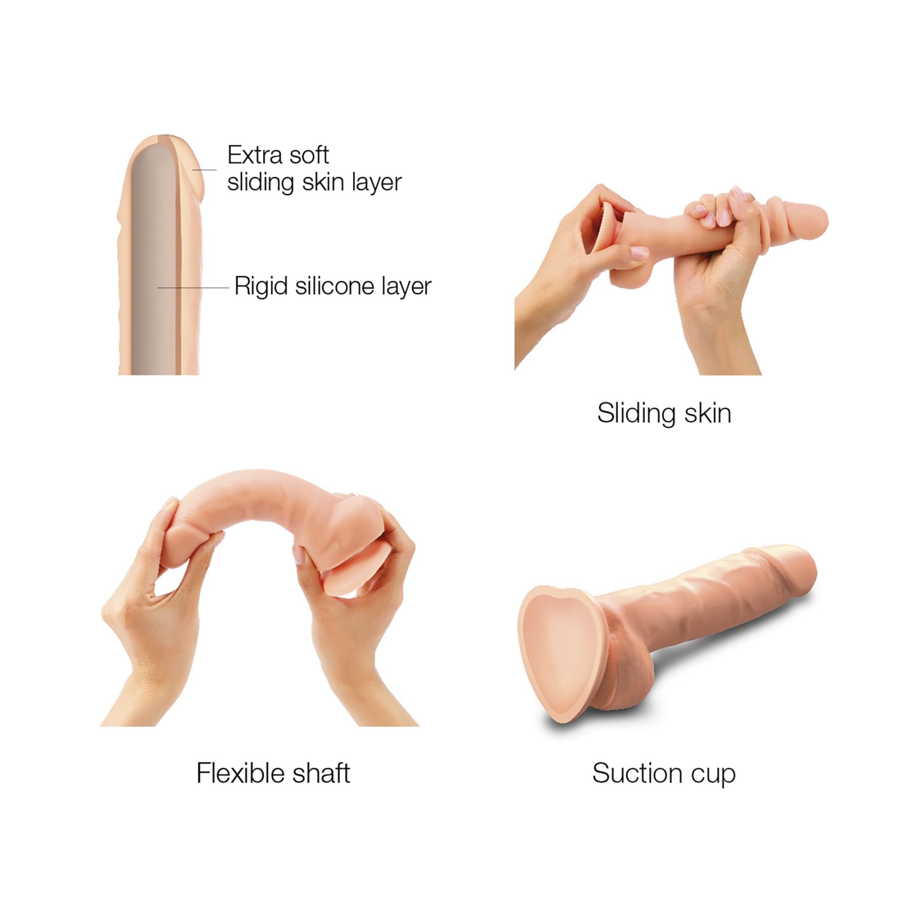 Thumb image for product index 10: Реалистичный фаллоимитатор Strap-On-Me Sliding Skin Realistic Dildo, эффект подвижной кожи