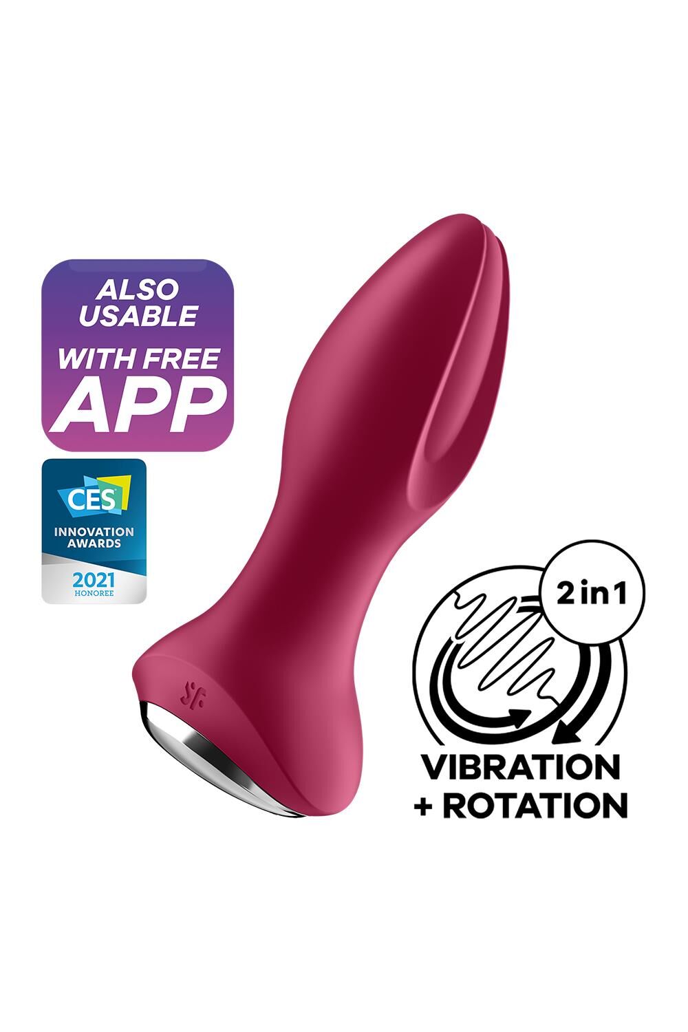 Thumb image for product index 17: Анальна смарт-вібропробка із перлинним масажем Satisfyer Rotator Plug 2+