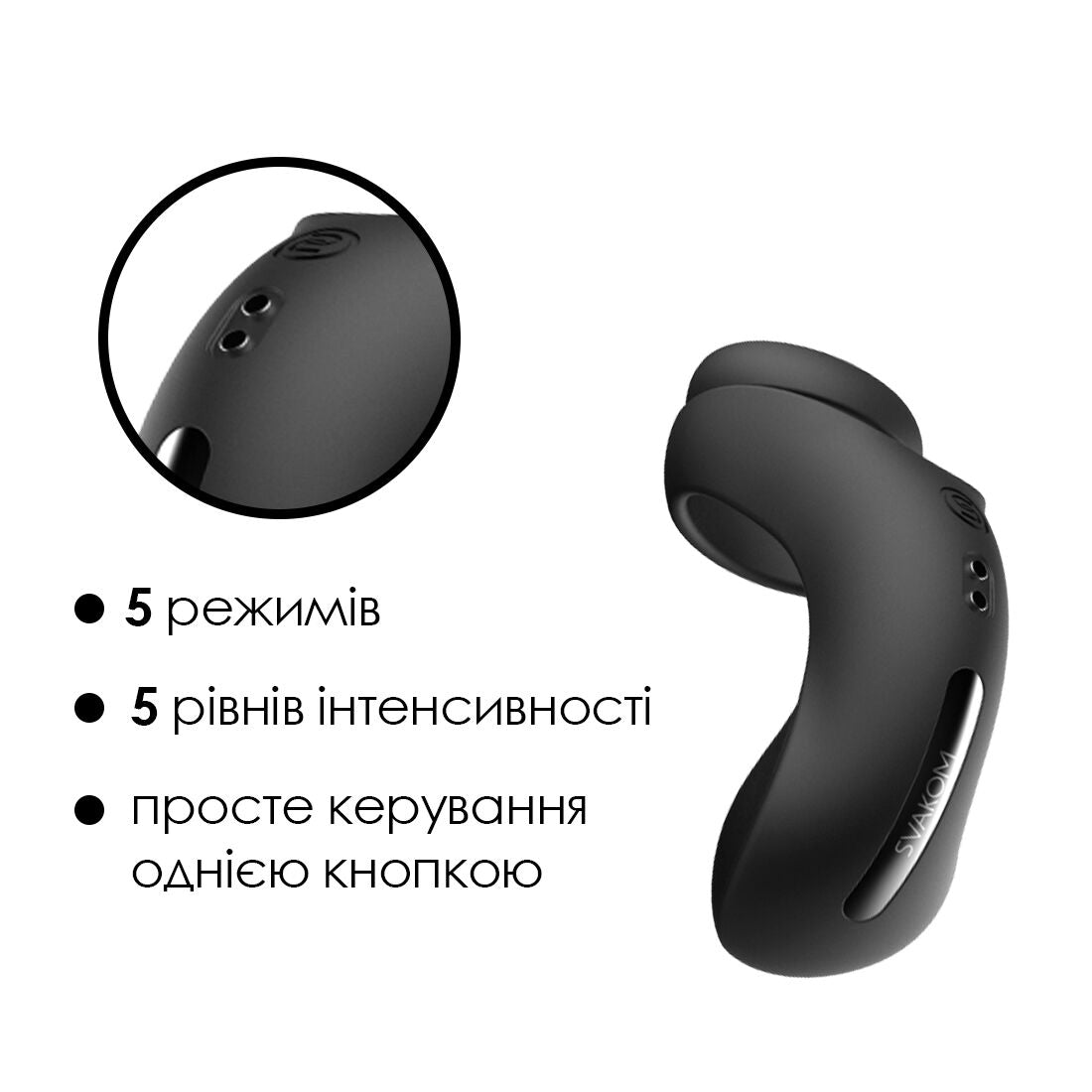 Thumb image for product index 3: Подвійне ерекційне кільце Svakom Benedict Black зі стимуляцією промежини