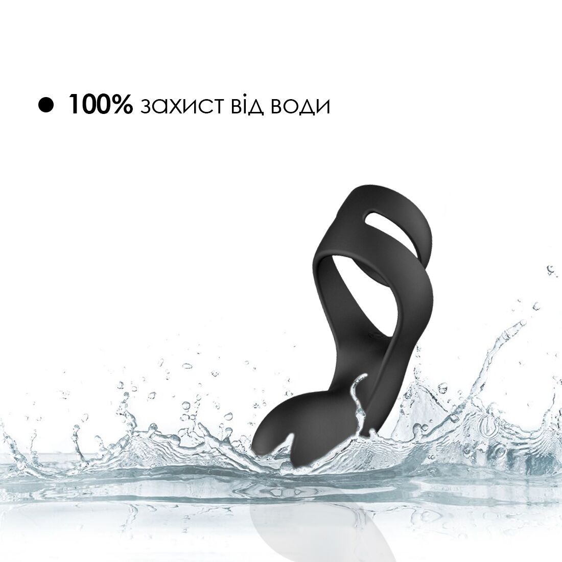 Thumb image for product index 4: Подвійне ерекційне кільце Svakom Benedict Black зі стимуляцією промежини