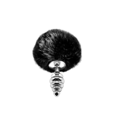 Main image for product index 1: Металлическая анальная пробка Кроличий хвостик Alive Fluffy Twist Plug