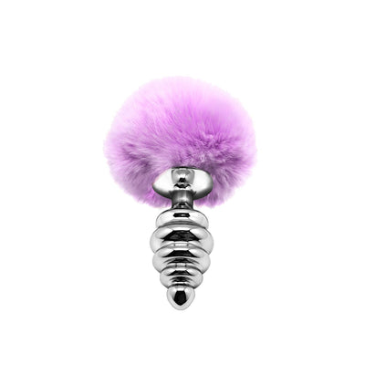 Main image for product index 10: Металлическая анальная пробка Кроличий хвостик Alive Fluffy Twist Plug