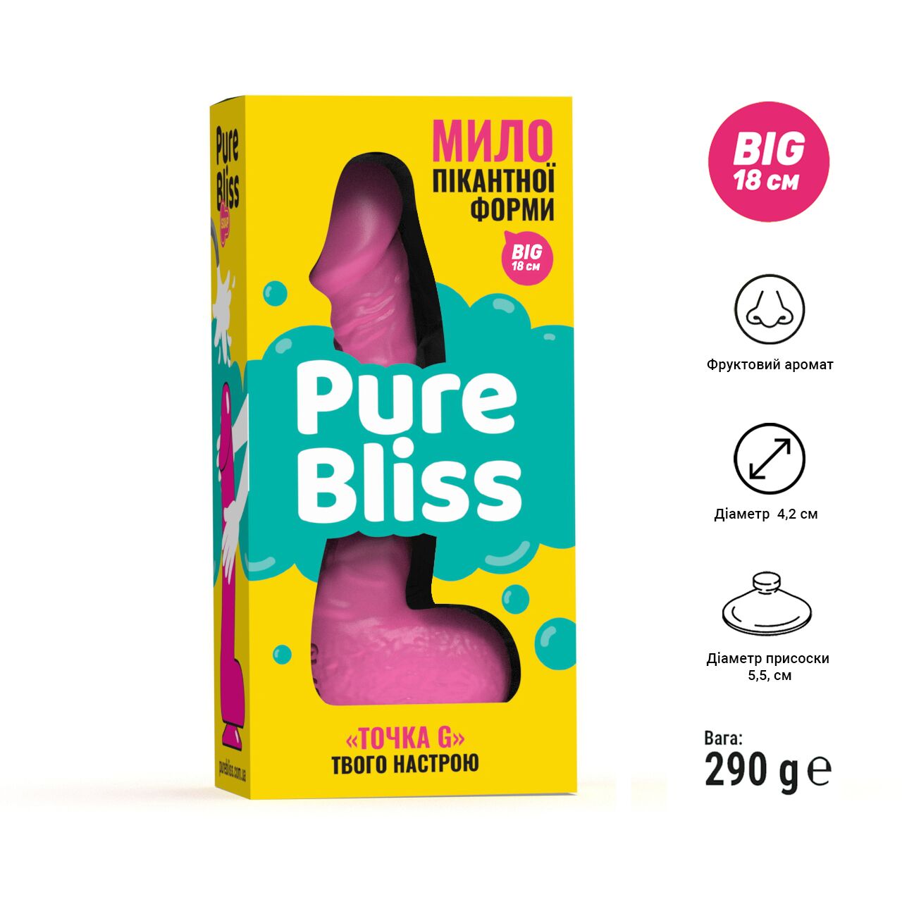 Thumb image for product index 73: Крафтовое мыло-член с присоской Pure Bliss BIG 