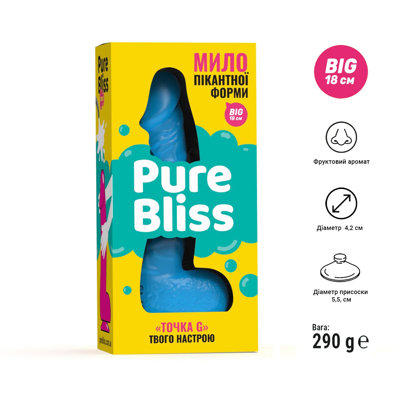 Крафтове мило-член із присоскою Pure Bliss BIG - превʼю 138