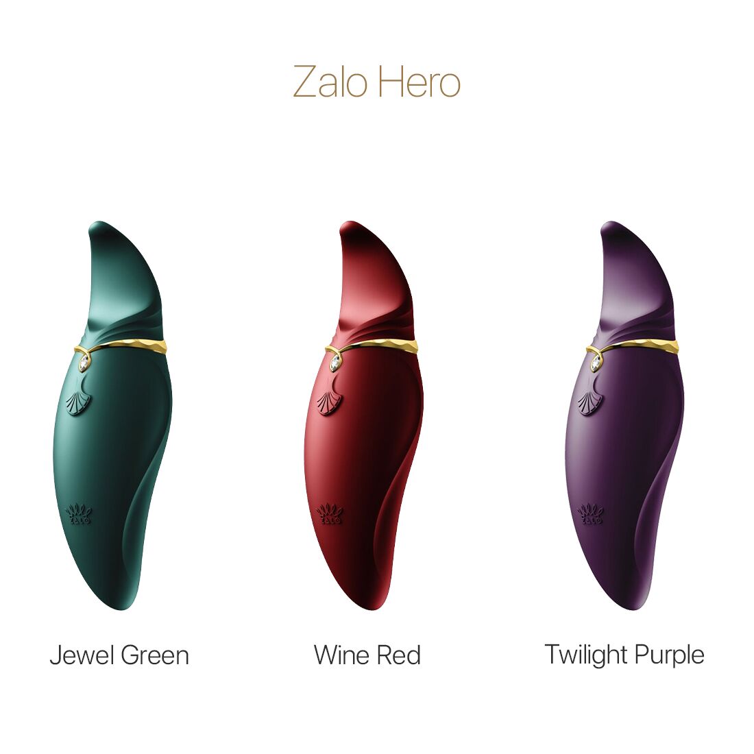 Thumb image for product index 17: Вибратор 2в1 с язычком Zalo — Hero Twi , кристалл Swarovski