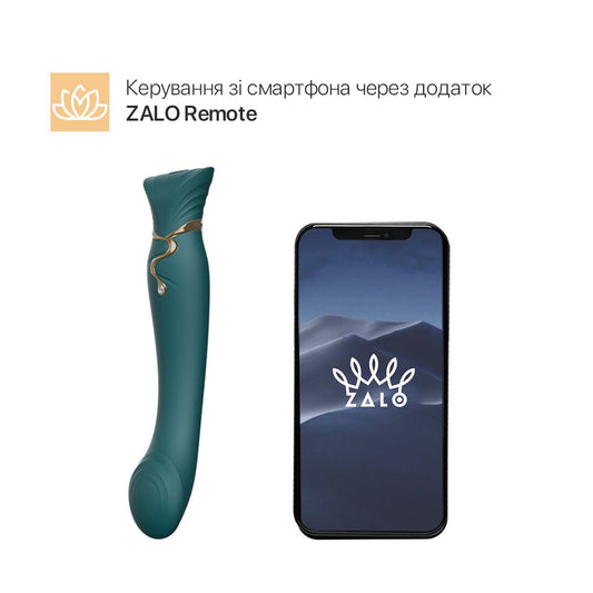Смартвібратор 3в1 Zalo — Queen, пульсуюча перлина та вакуум, кристал Swarovski_