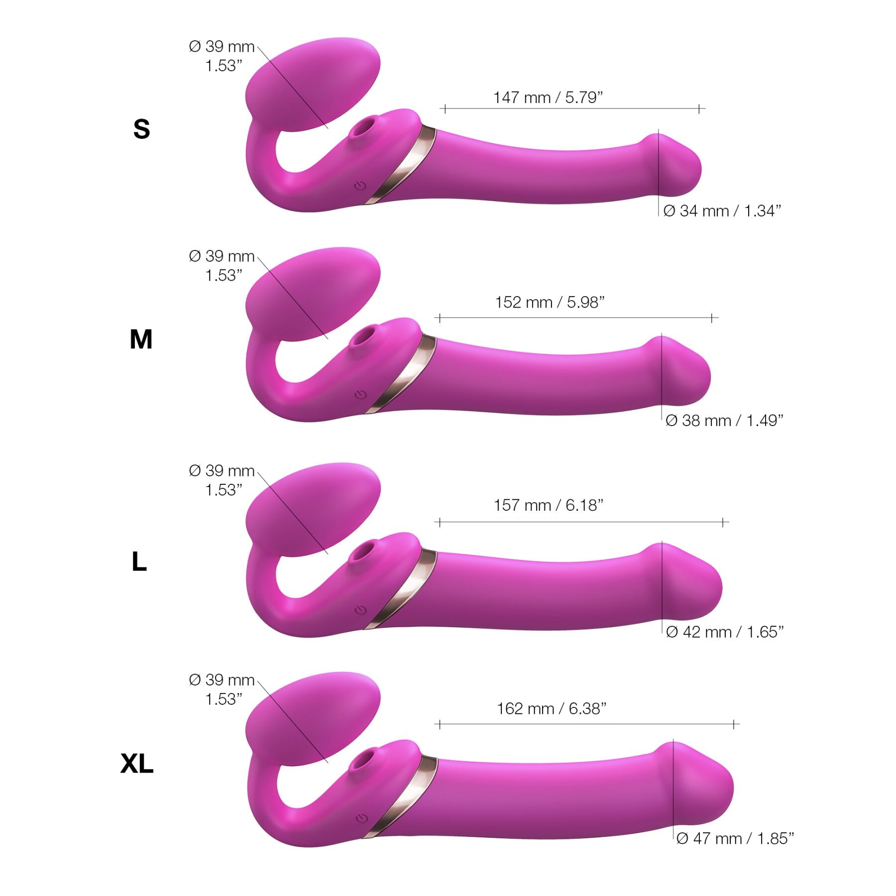 Thumb image for product index 15: Безремневой вибрострапон с вакуумной стимуляцией Strap-On-Me MULTI ORGASM