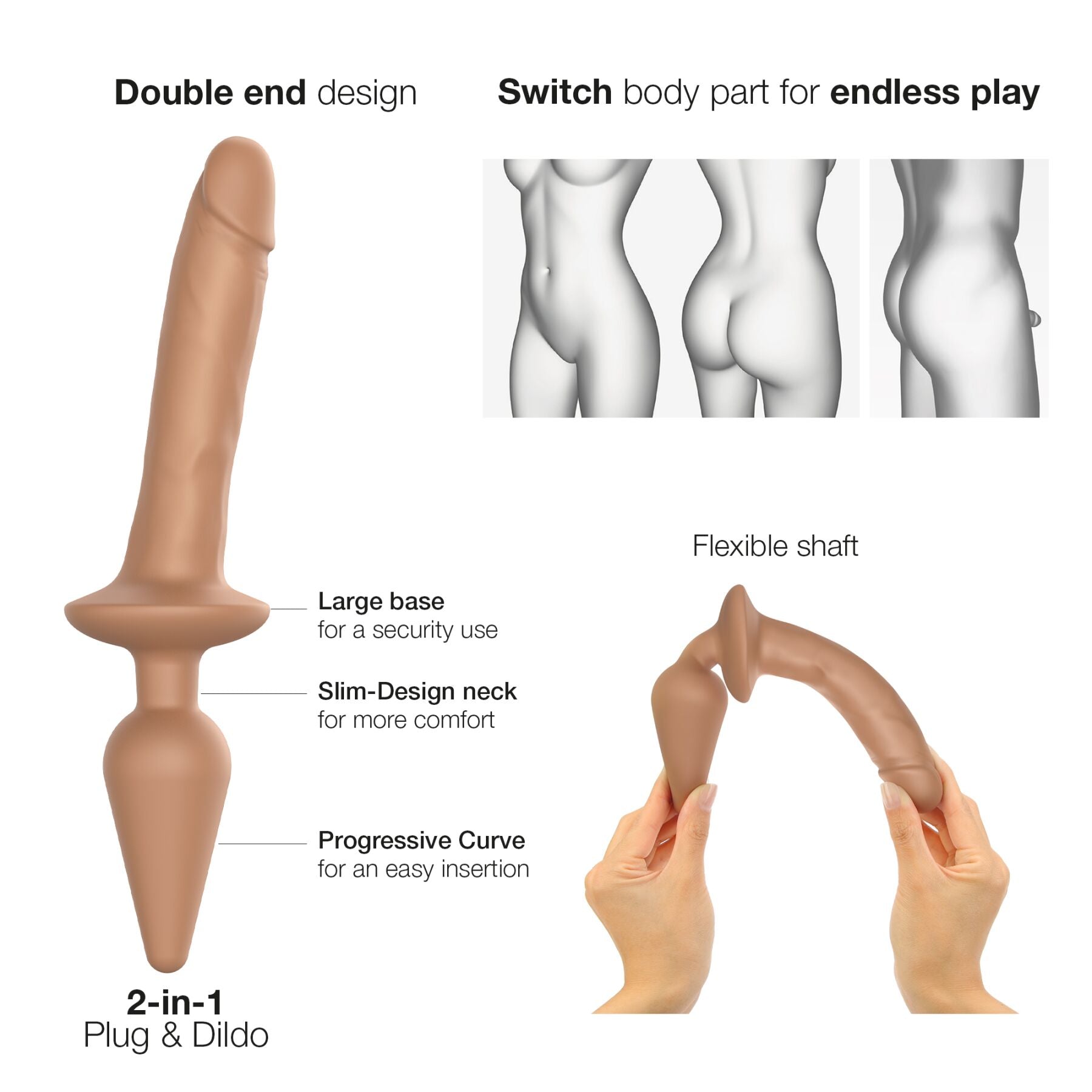 Thumb image for product index 2: Анальна пробка з ділдо 2в1 Strap-On-Me SWITCH PLUG-IN REALISTIC DILDO