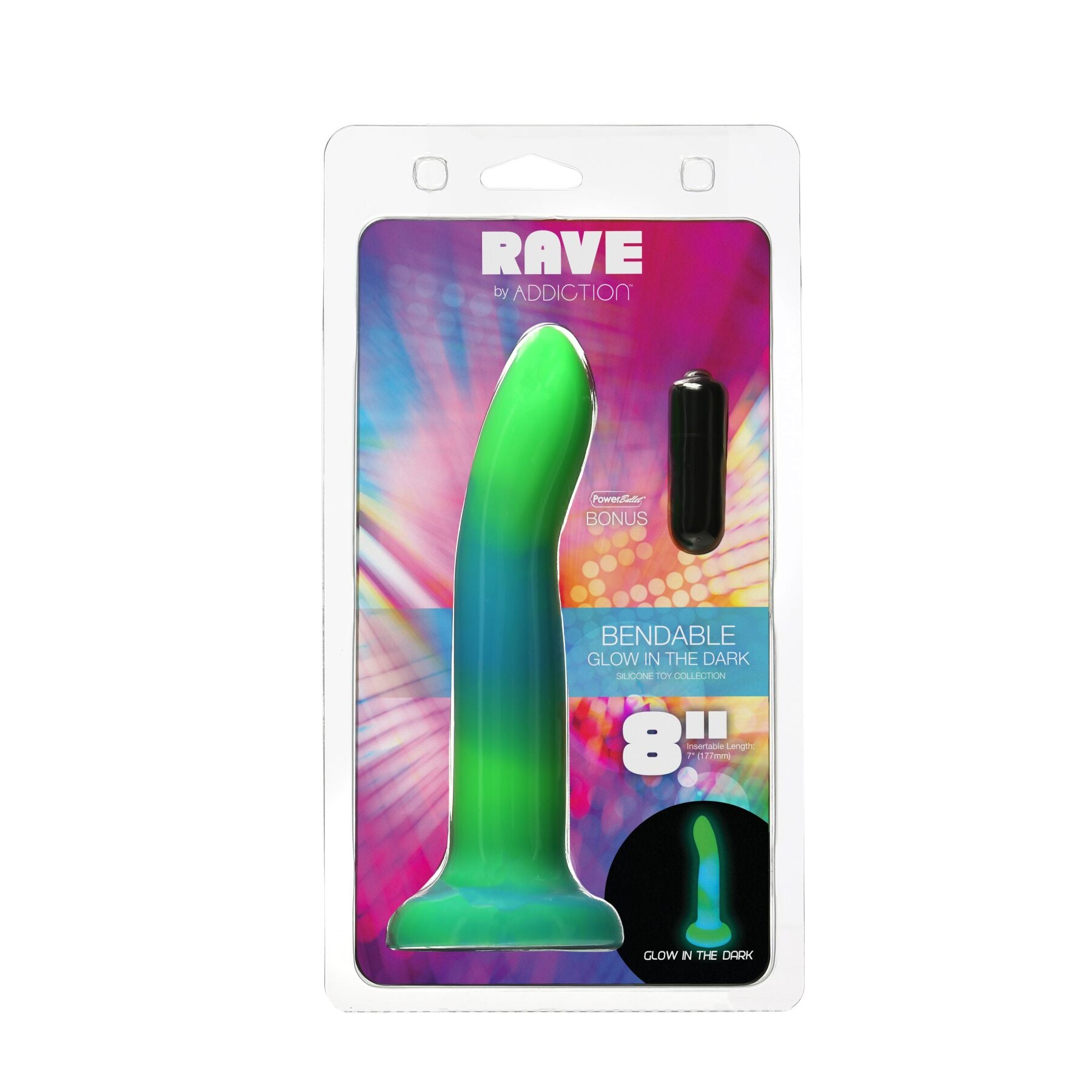 Thumb image for product index 8: Фалоімітатор, що світиться в темряві, ADDICTION Rave, Glow in the Dark Dildo