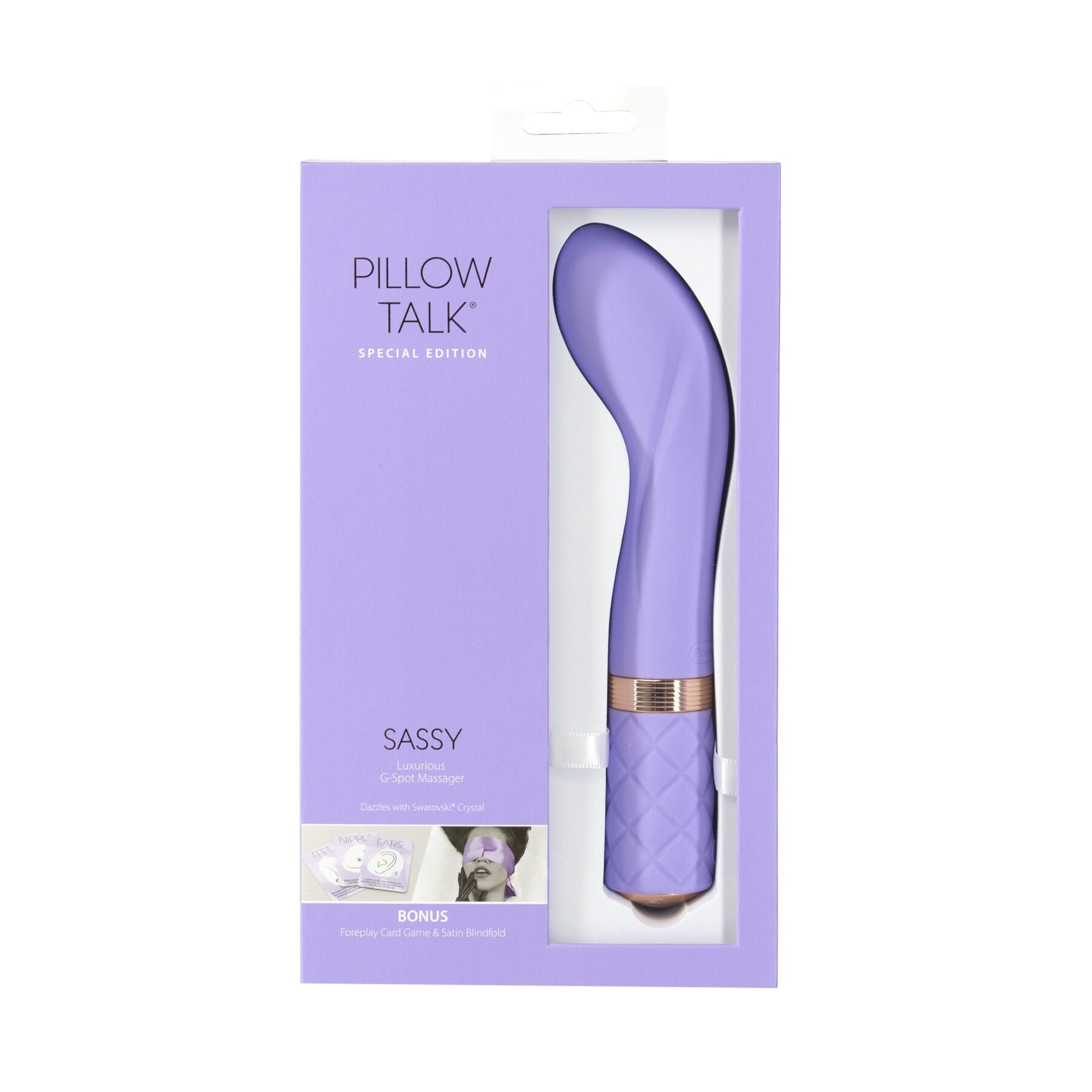 Thumb image for product index 9: Розкішний вібратор Pillow Talk Sassy Special Edition, Сваровскі, пов’язка на очі+гра