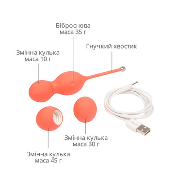 Main image for product index 5: Смарт вагинальные шарики с вибрацией We-Vibe Bloom, диаметр 3,3 см, масса 45, 65, 80 г