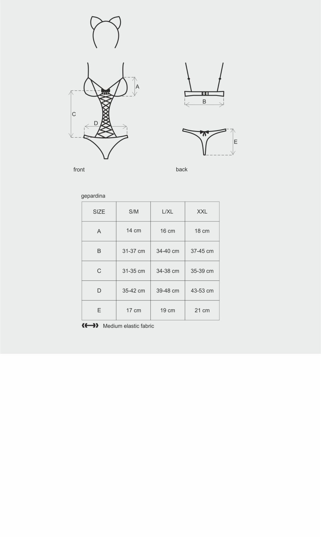 Thumb image for product index 7: Эротический костюм гепарда Obsessive Gepardina 3 pcs costume