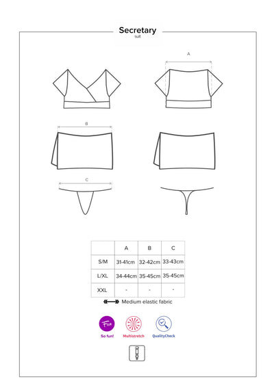 Main image for product index 7: Еротичний костюм секретарки Obsessive Secretary suit 5pcs