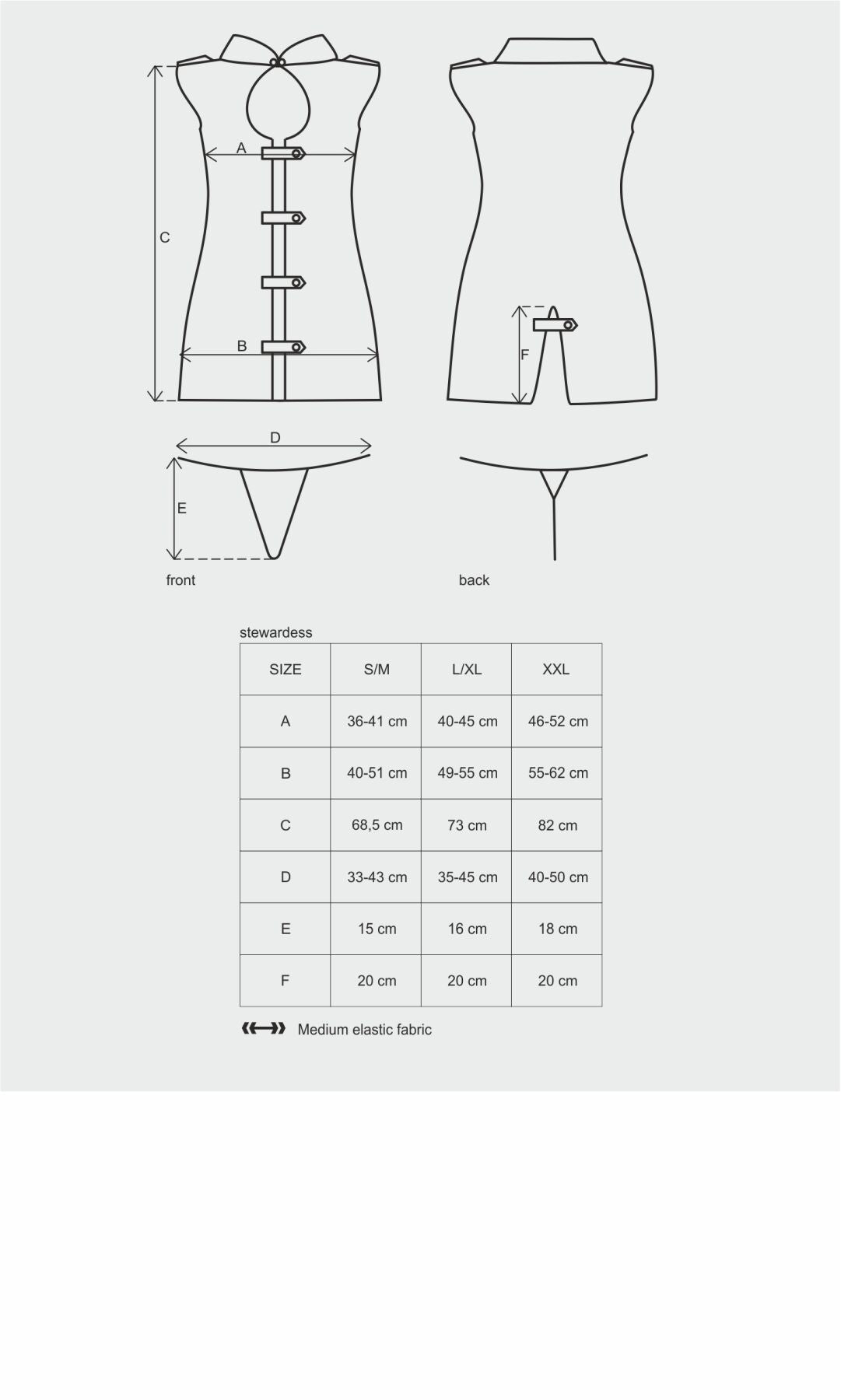 Thumb image for product index 14: Еротичний костюм стюардеси Obsessive Stewardess 3 pcs costume