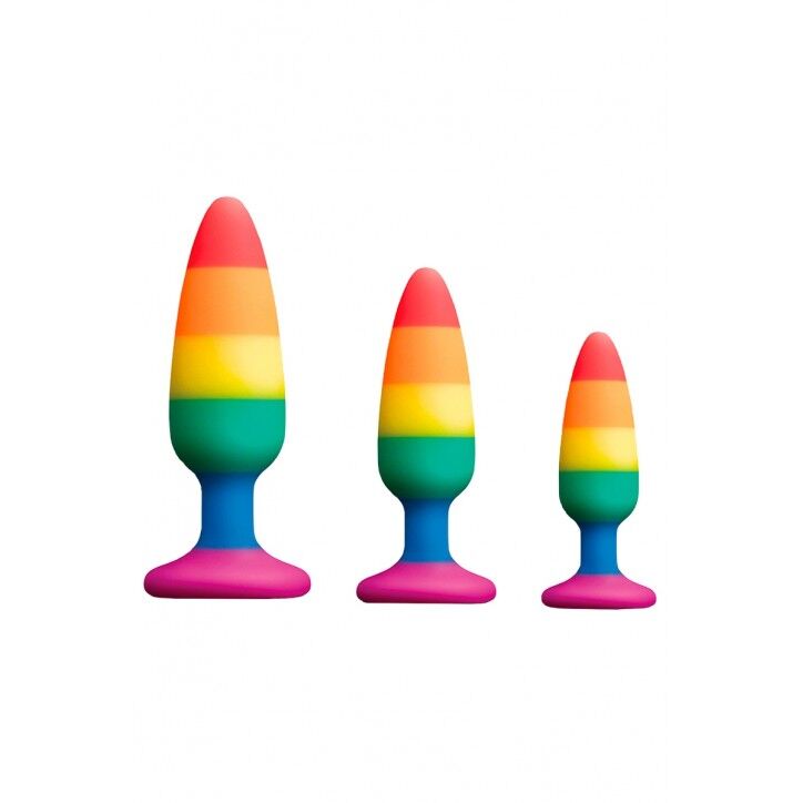 Thumb image for product index 4: Силиконовая анальная пробка Wooomy Hiperloo Silicone Rainbow Plug