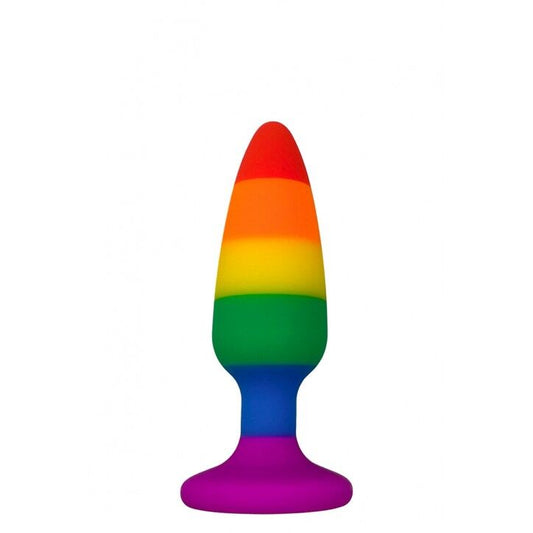 Силиконовая анальная пробка Wooomy Hiperloo Silicone Rainbow Plug