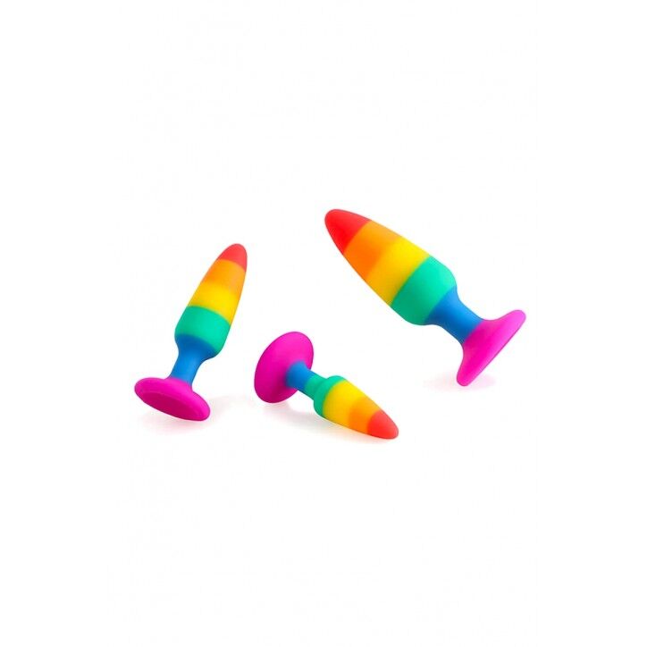 Thumb image for product index 5: Силиконовая анальная пробка Wooomy Hiperloo Silicone Rainbow Plug