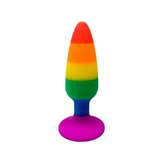 Силиконовая анальная пробка Wooomy Hiperloo Silicone Rainbow Plug_