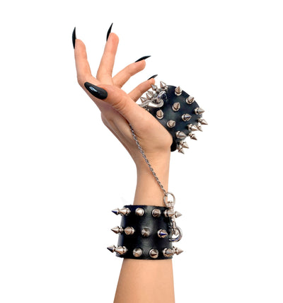 Main image for product index 1: Наручники с шипами Art of Sex - Rose Spiked Leather Handcuffs