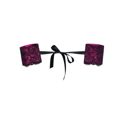 Main image for product index 1: Атласные наручники-манжеты на лентах Obsessive Roseberry cuffs