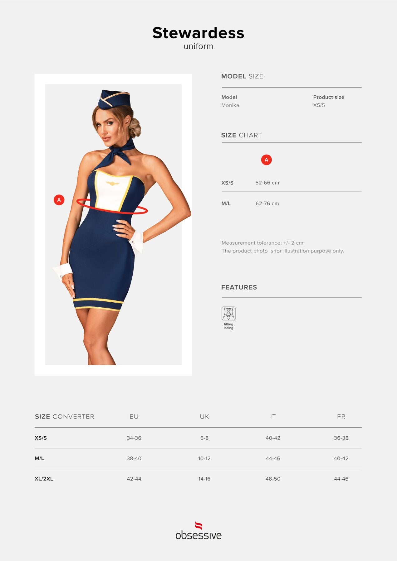 Thumb image for product index 5: Эротический костюм стюардессы Obsessive Stewardess uniform 