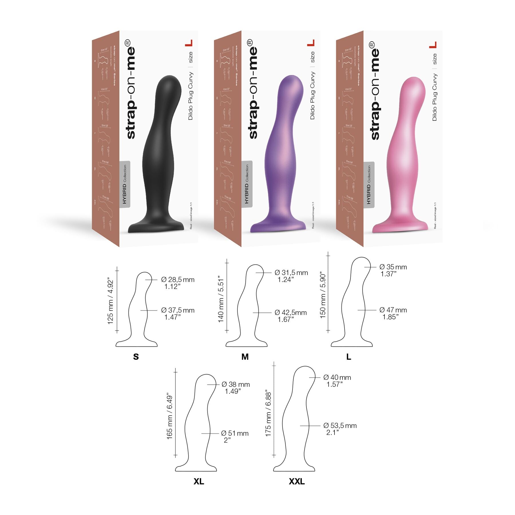 Thumb image for product index 3: Насадка для страпона Strap-On-Me Dildo Plug Curvy