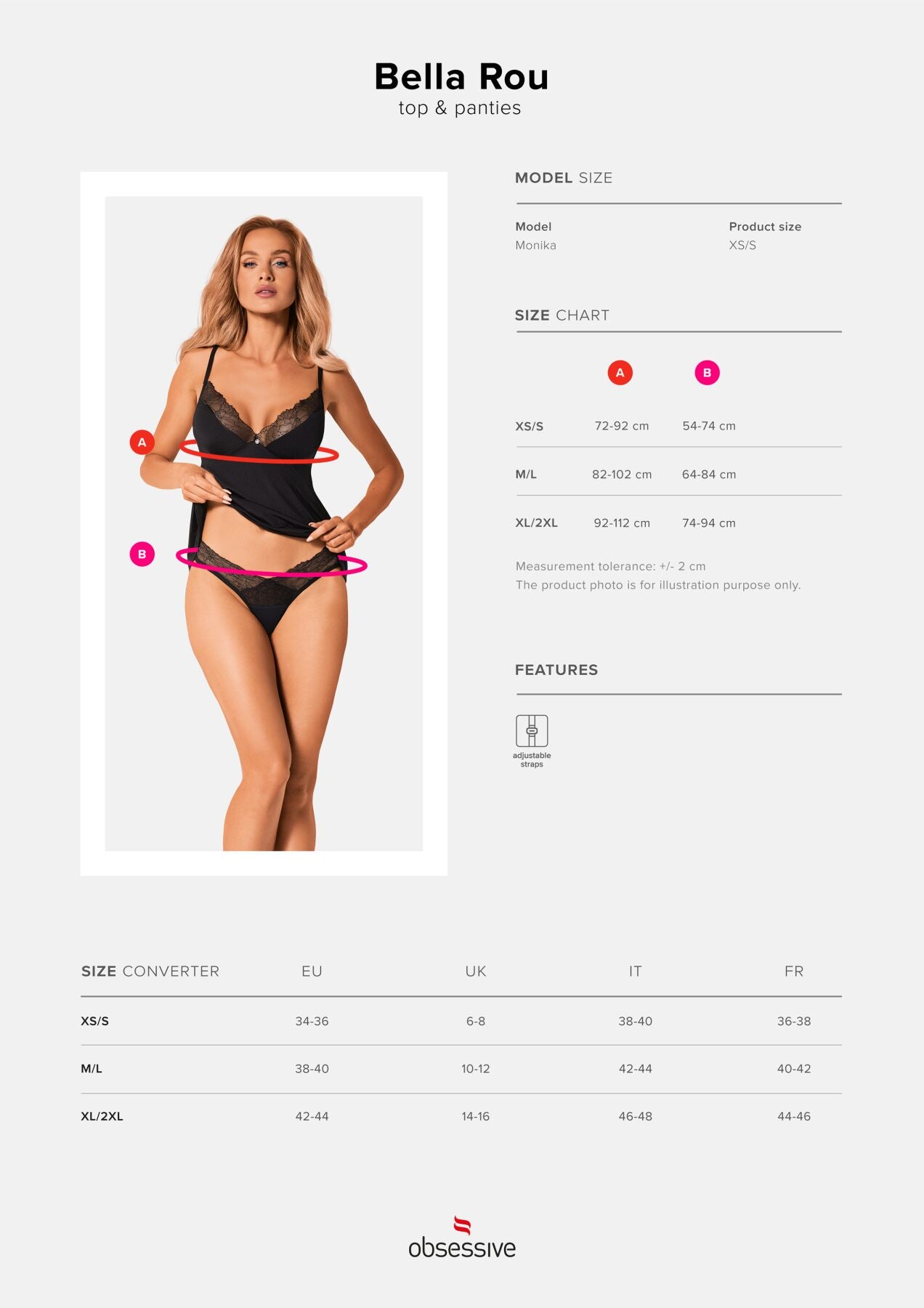 Thumb image for product index 5: Топ та трусики Obsessive Bella Rou top & panties