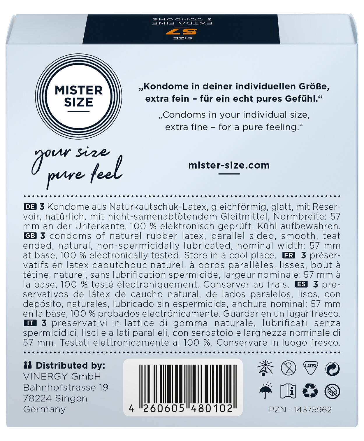 Thumb image for product index 6: Презервативы Mister Size - pure feel - 57