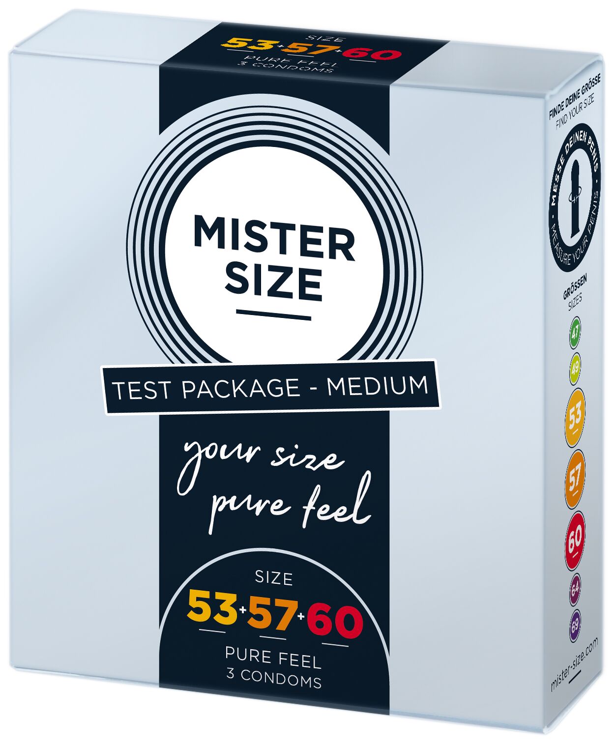 Thumb image for product index 2: Набір презервативів Mister Size - pure feel - 53–57–60