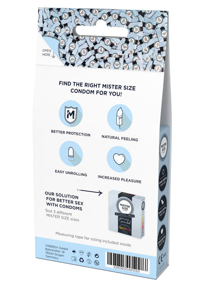 Main image for product index 5: Набор презервативов Mister Size test-set 53–57–60 + линейка