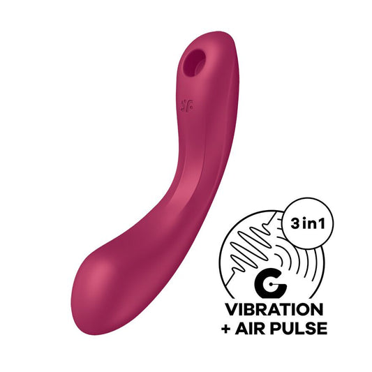 Вакуумний стимулятор з вібрацією Satisfyer Curvy Trinity 1, іграшка 3в1