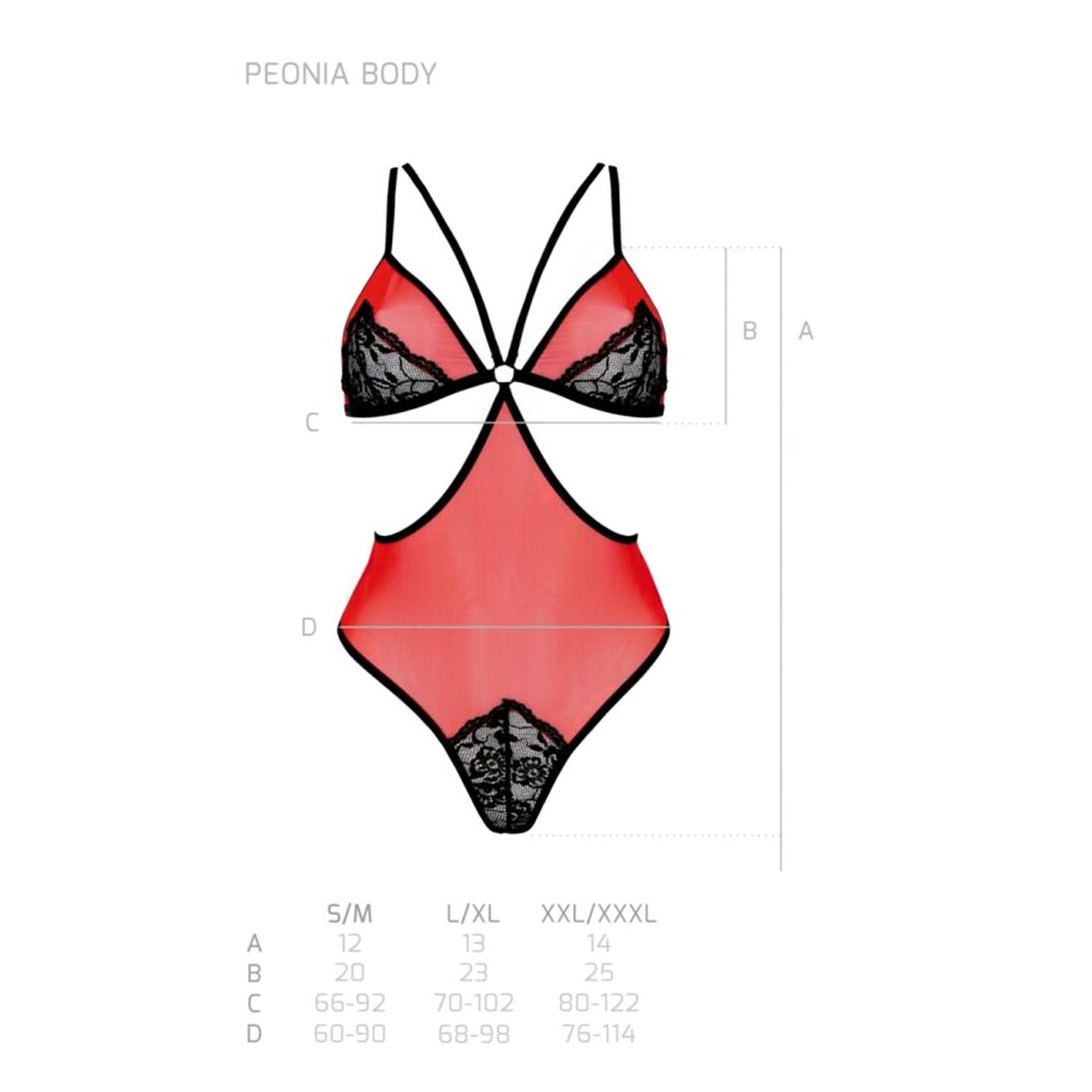 Thumb image for product index 10: Полупрозрачное боди с кружевом Passion PEONIA BODY