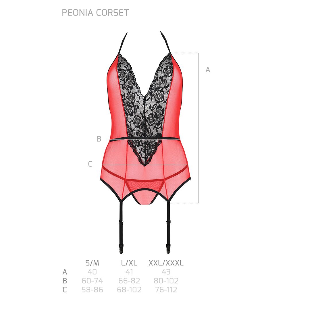 Thumb image for product index 12: Корсет з пажами для панчіх Passion PEONIA CORSET