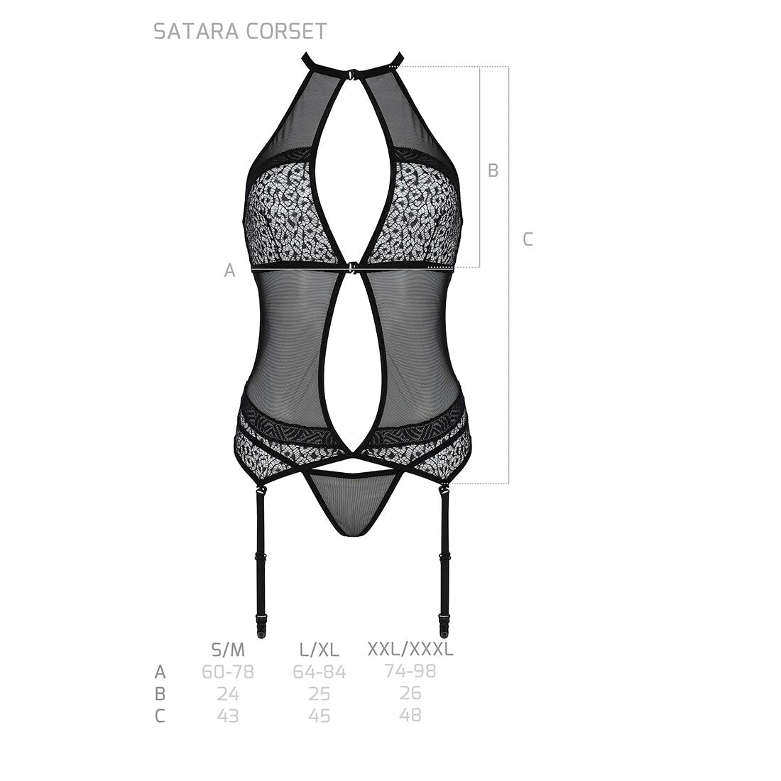 Thumb image for product index 15: Корсет с пажами Passion SATARA CORSET 