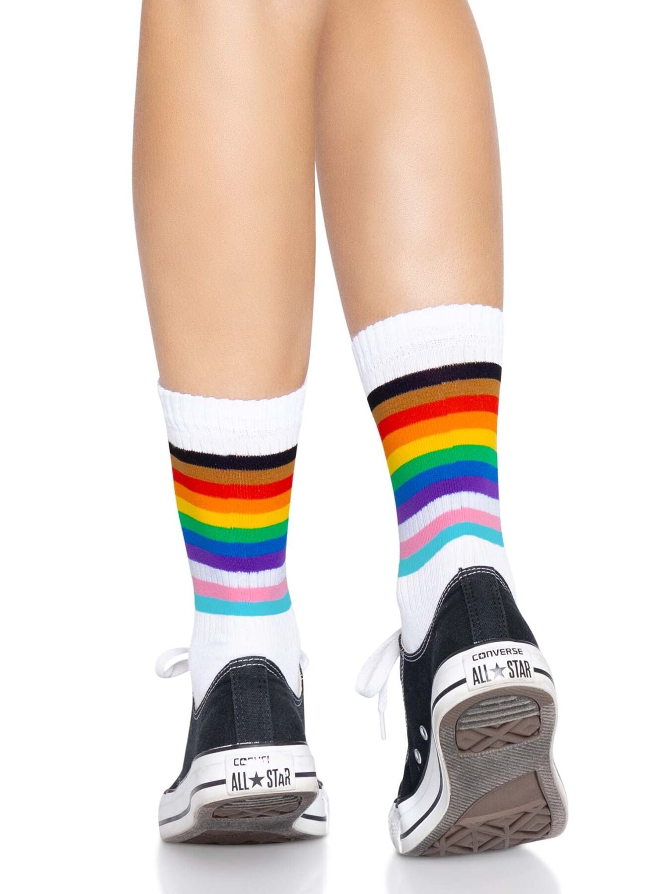 Thumb image for product index 4: Шкарпетки жіночі в смужку Leg Avenue Pride crew socks Rainbow