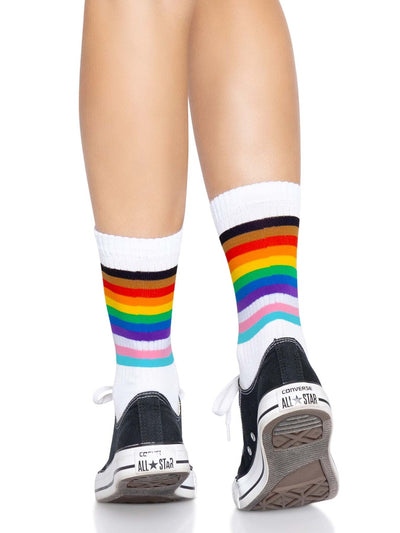 Main image for product index 4: Шкарпетки жіночі в смужку Leg Avenue Pride crew socks Rainbow