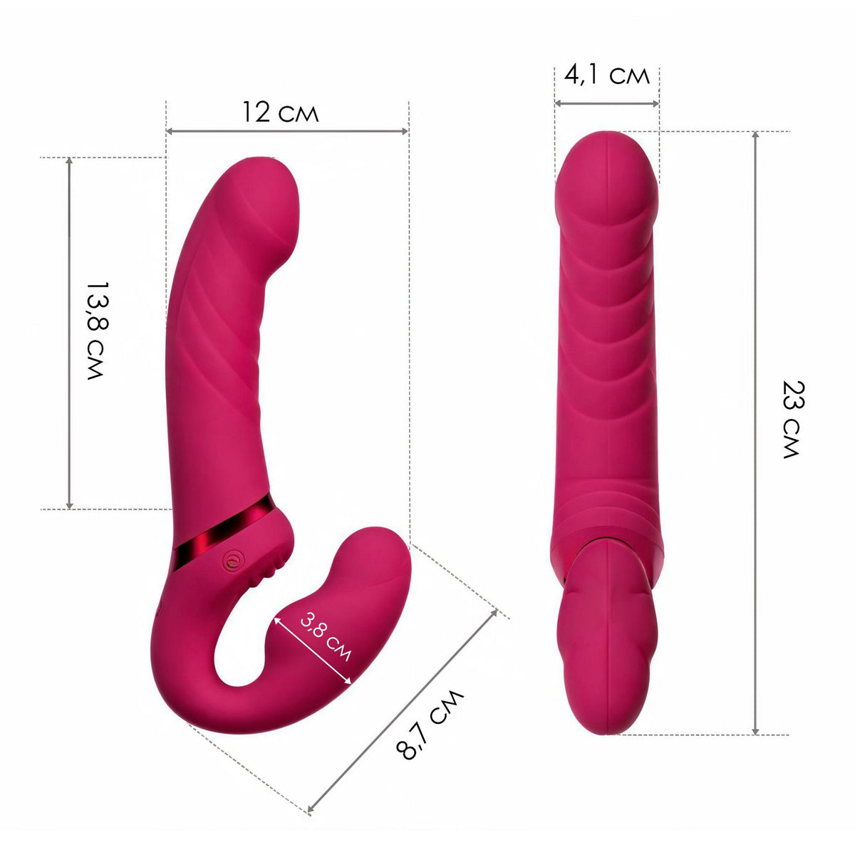 Безремінний смарт-страпон Lovense Lapis vibrating strapless strap-on - превʼю 3