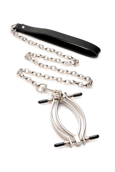 Main image for product index 1: Затискач для статевих губ Master Series: Pussy Tugger Adjustable Vagina Clamp with Chain