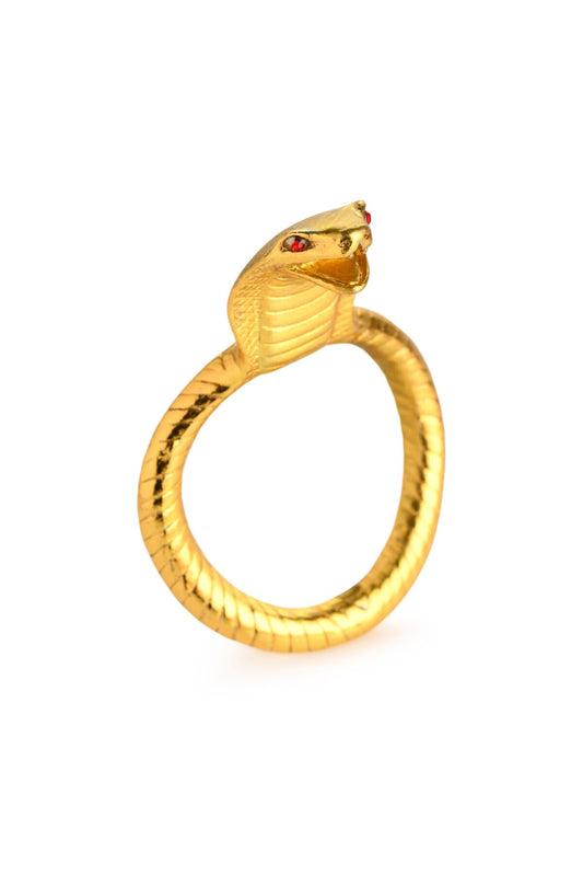 Ерекційне кільце з головою кобри Master Series: Cobra King Golden Cock Ring_