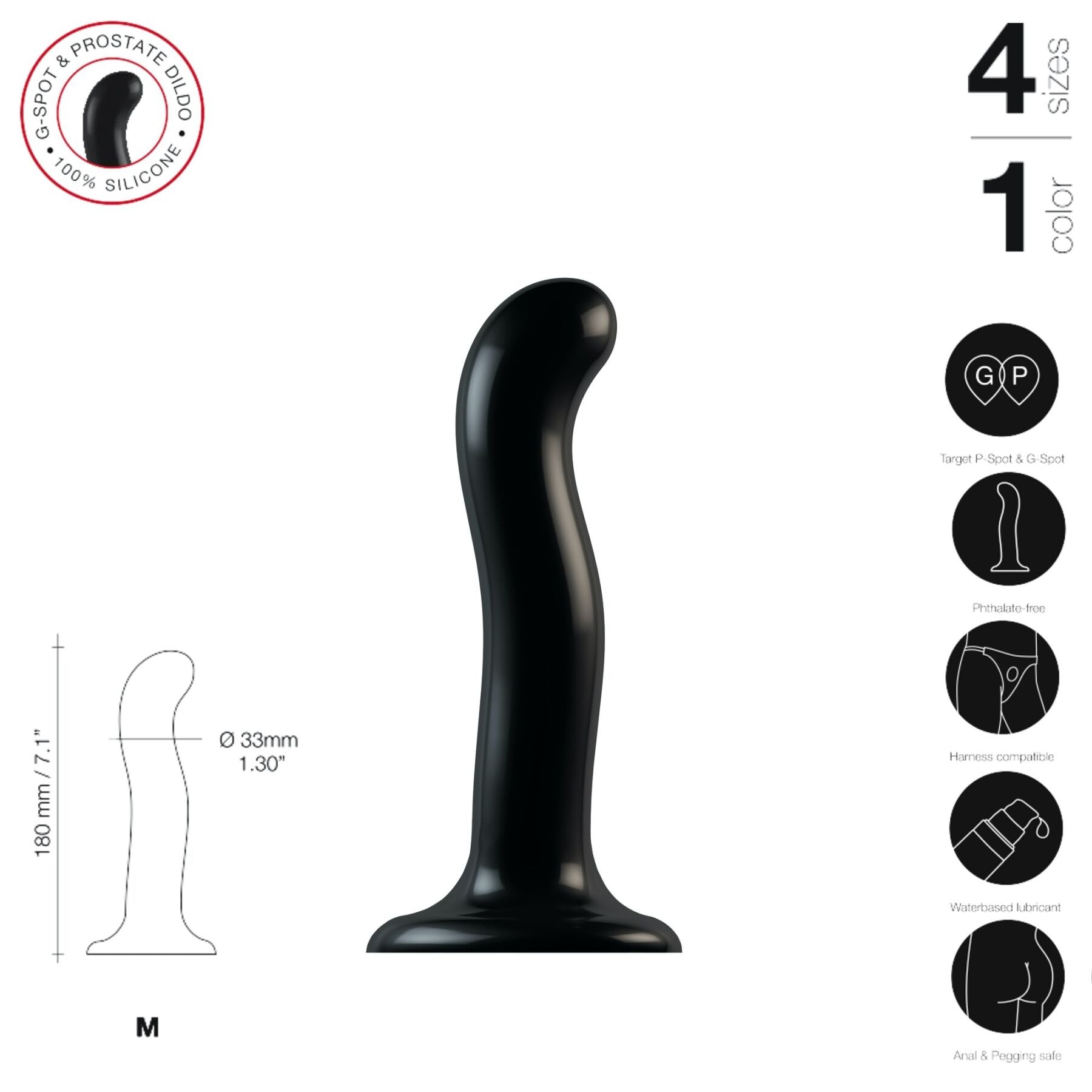 Thumb image for product index 11: Насадка для страпона Strap-On-Me P&G-Spot Dildo