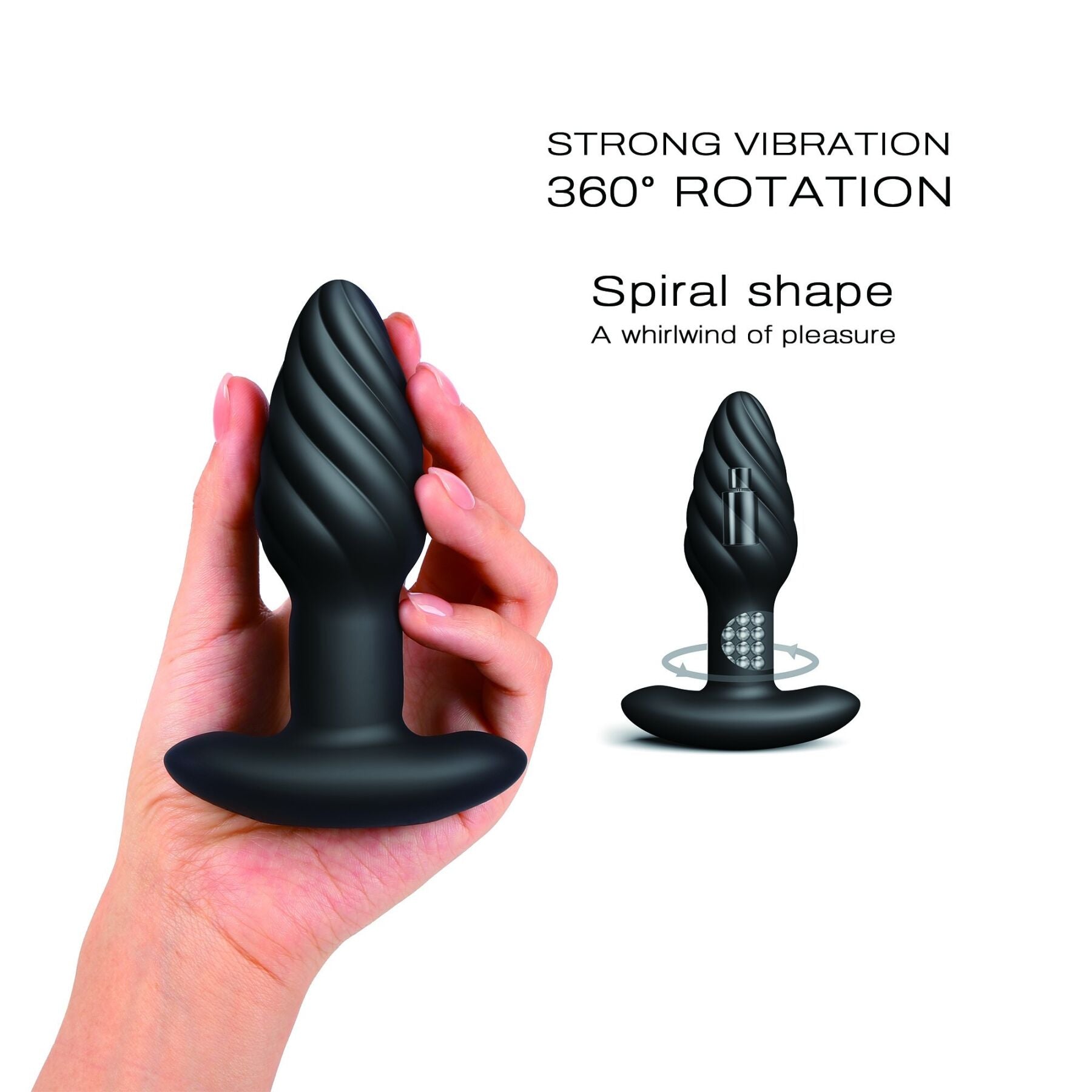 Thumb image for product index 2: Анальна пробка з вібрацією та перлинним масажем Dorcel Spin Plug